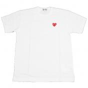 【PLAY COMME des GARCONS】胸ワンポイント T-SHIRT RED EMBLEM RED HEART【WHT】