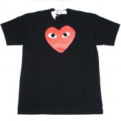 【PLAY COMME des GARCONS】T-SHIRT LOGO PRINT RED HEART【BLK】