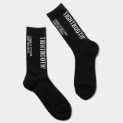 【TIGHTBOOTHPRODUCTION-タイトブースプロダクション】LABEL LOGO SOCKS【BLK】
